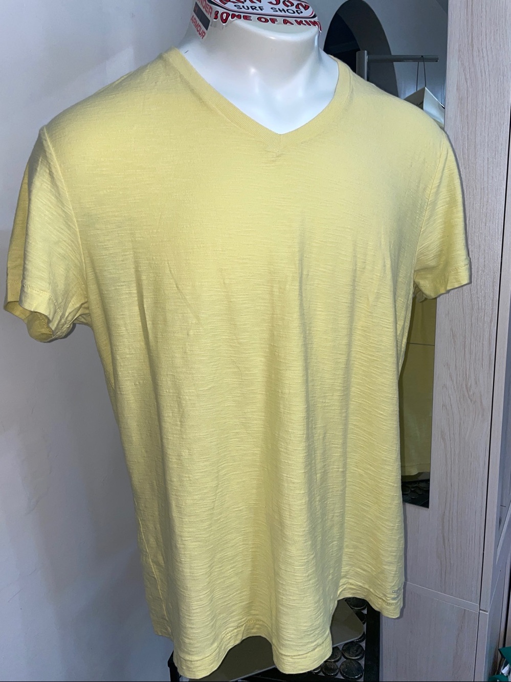 Classic V-Neck Short Sleeve Shirt - Yellow